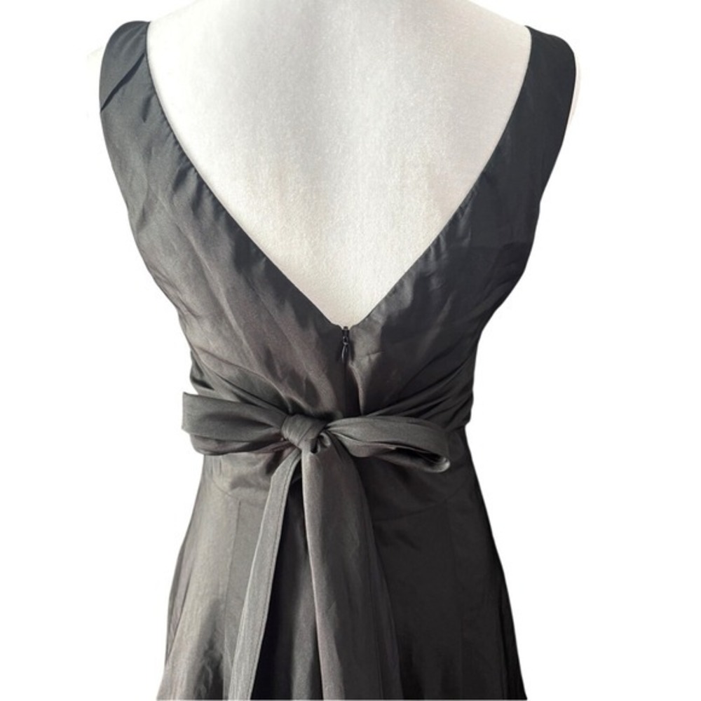 Onyx Nite Black Taffeta Crinoline Fit & Flare Dress 6 Vintage Whimsigoth Grunge - Picture 4 of 10